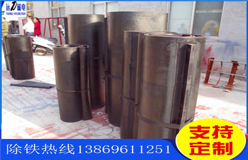 皮帶自卸工永磁除鐵器，廣西皮帶自卸式永磁除鐵器怎么調(diào)節(jié)_廣西皮帶自卸式永磁除鐵器跑偏原因及如何調(diào)_刮板價(jià)格 